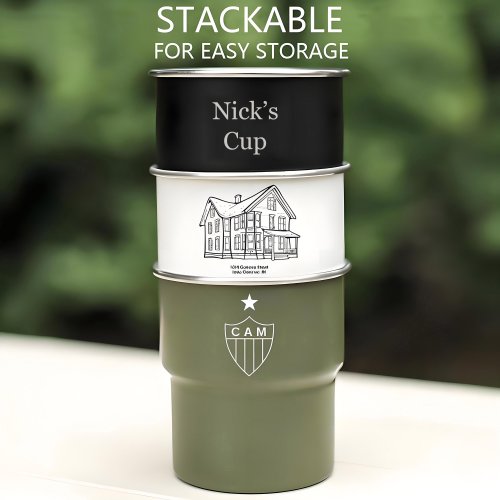5 Pack Customized Logo/Text Stainless Steel Coffee Cups, for Drinking Coffee, Water, Wine, Beer and More, Widely Used for Parties, Events, Outdoors - Image 3